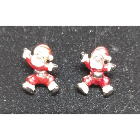 Santa Claus Holiday Stud Earrings Vintage Christmas Jewlery‎ - Picture 1 of 4